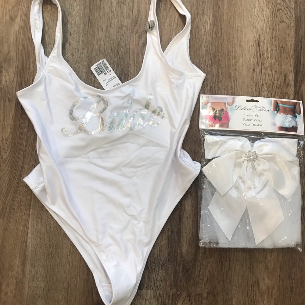 NWT Bride swimsuit and fanny bow